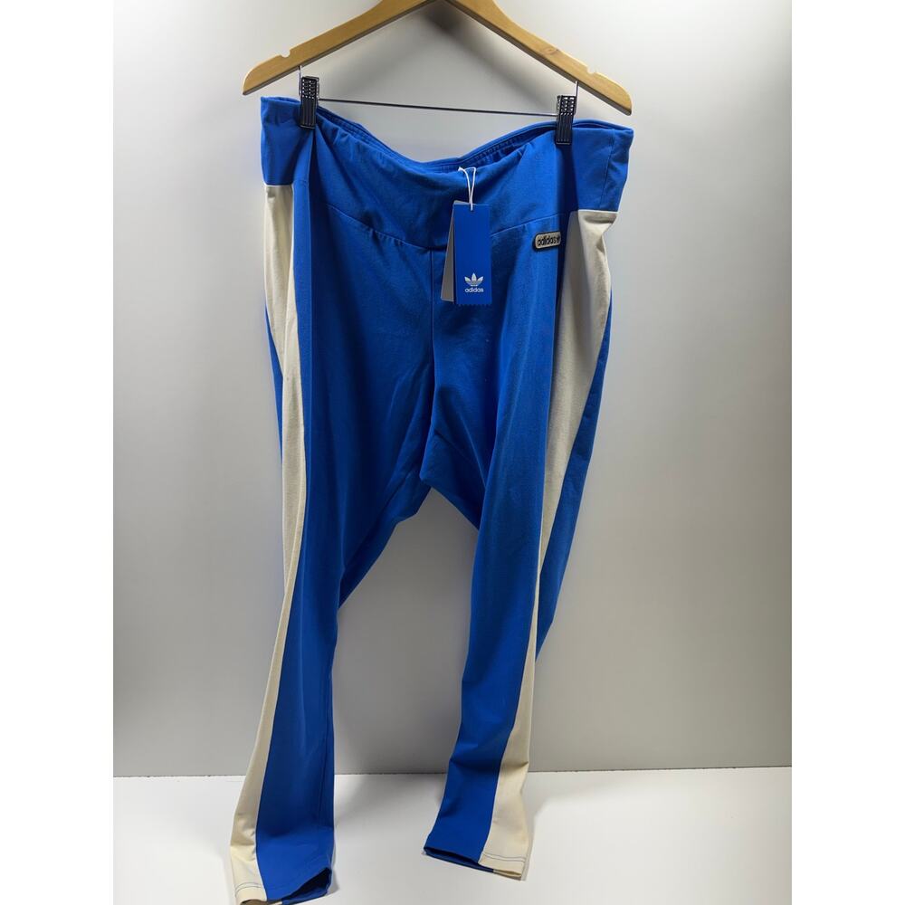 Adidas Women’s Plus Sz 3X Leggings Blue White New Athleisure Logo Retails 40.00